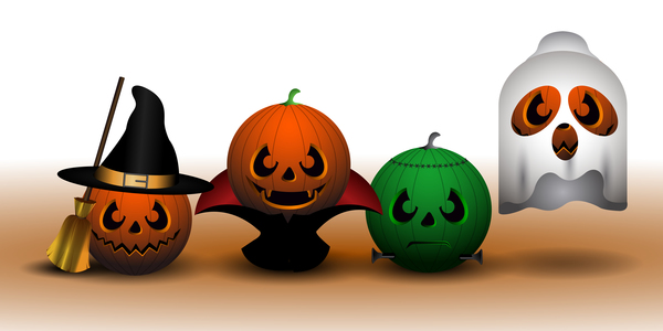 Halloween Pumpkin Ghosts vector material