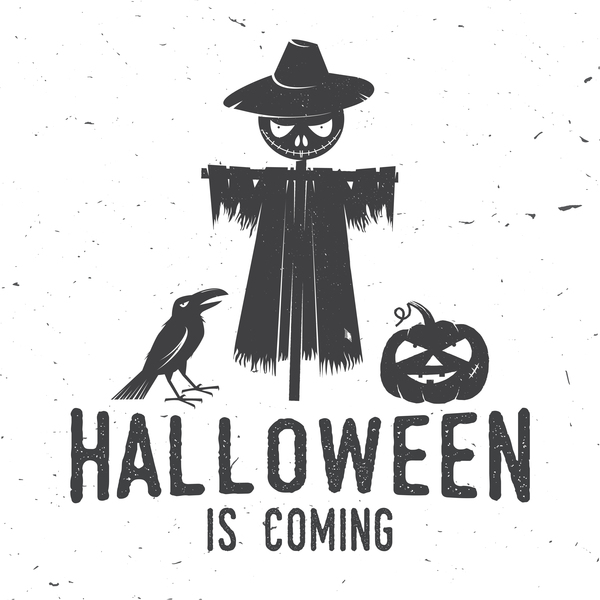 Halloween background with scarecrow vector