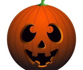 Halloween pumpkin head vector illustration 01