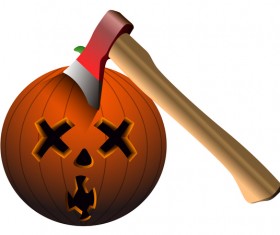 Halloween pumpkin head vector illustration 09