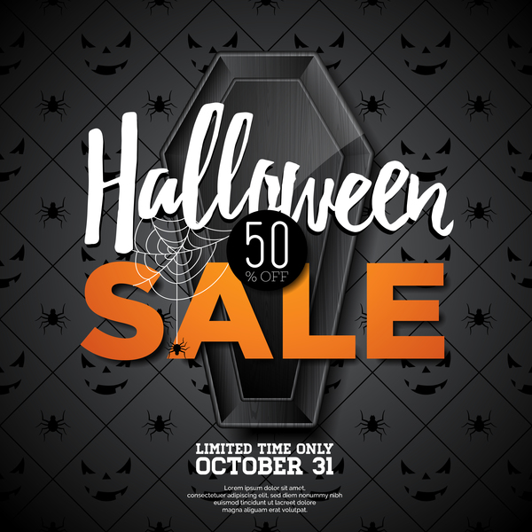 Halloween sale background black vector 01