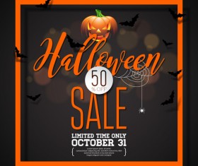 Halloween sale background black vector 03
