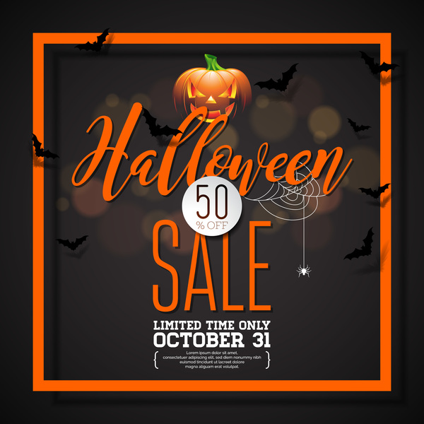 Halloween sale background black vector 03