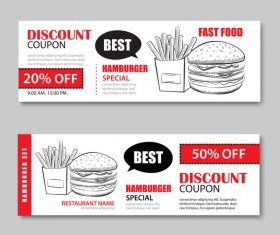 Hamburgers discount banner vector 01