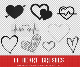 Hand Drawn Heart Photoshop Brushes
