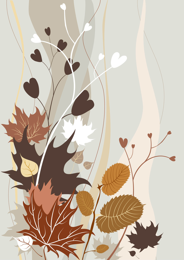 Hand drawn elegant autumn background vector