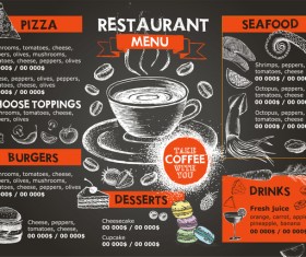 Hand drawn seafood menu template vector 01