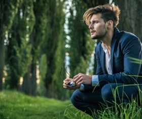 Handsome strong young man Stock Photo 02