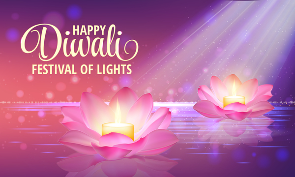 Happy diwali with festival of light background vector 01