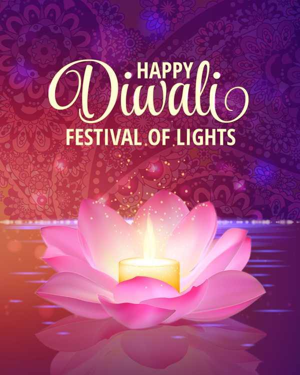 Happy diwali with festival of light background vector 03