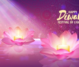 Happy diwali with festival of light background vector 04