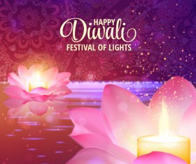 Happy diwali with festival of light background vector 06