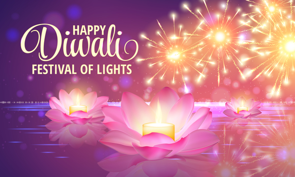 Happy diwali with festival of light background vector 07