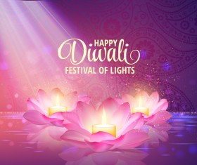 Happy diwali with festival of light background vector 08