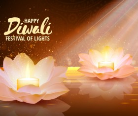 Happy diwali with festival of light background vector 09