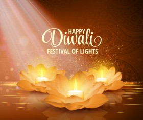 Happy diwali with festival of light background vector 10