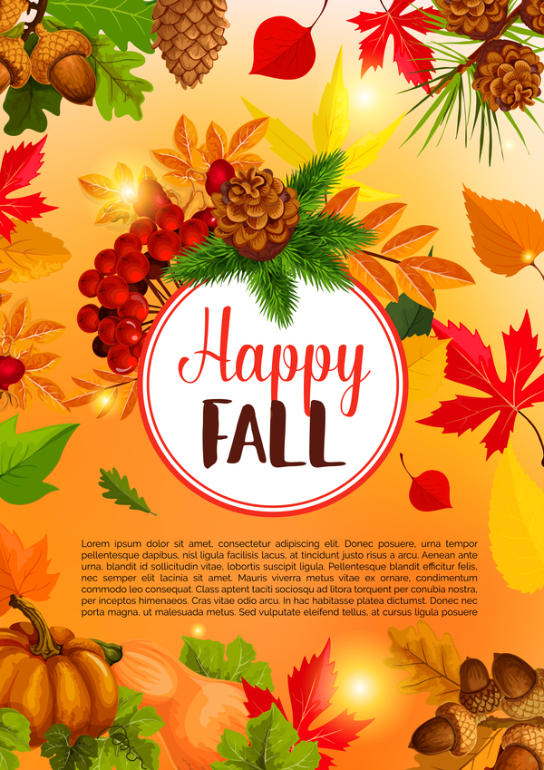 Happy fall background vector design