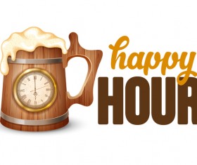 Happy hour beer background vector