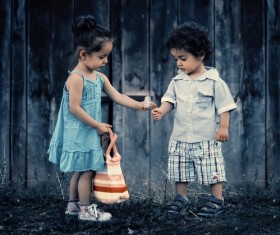 Happy outdoor children Stock Photo
