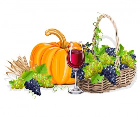Harvesting still life vector illustration 01