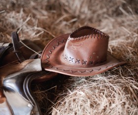 Haystack on the hats Stock Photo