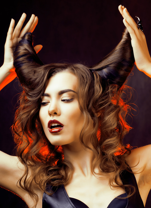 horns hairstyle wild girl stock photo 14 free download
