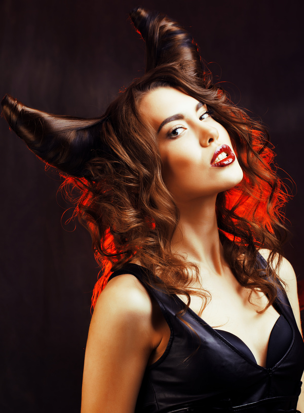 horns hairstyle wild girl stock photo 15 free download