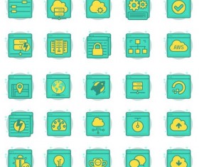 Hosting web icons vector 01