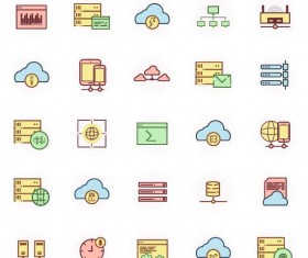 Hosting web icons vector 02