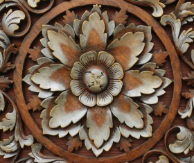 Interior classical wood carvings Stock Photo 03