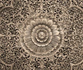 Interior classical wood carvings Stock Photo 06