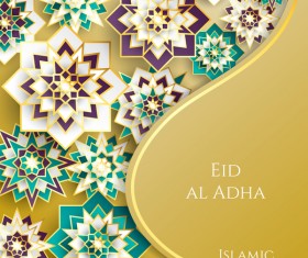 Islamic styles decorative background vector 01