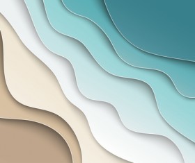 Layered wavy abstract vector template 04