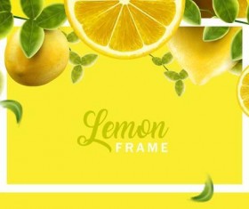 Lemon with white frame vector