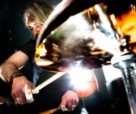 Man playing drums Stock Photo 01