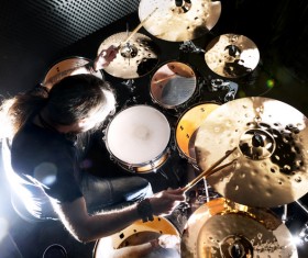 Man playing drums Stock Photo 02