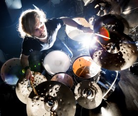 Man playing drums Stock Photo 03