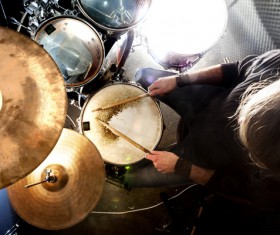 Man playing drums Stock Photo 04