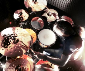 Man playing drums Stock Photo 05