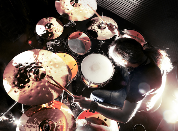Man playing drums Stock Photo 05