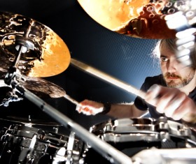 Man playing drums Stock Photo 06