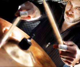 Man playing drums Stock Photo 07