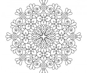 Mandala decorative pattern drawn vector material 01