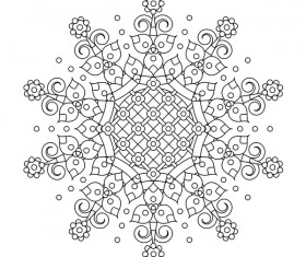 Mandala decorative pattern drawn vector material 02