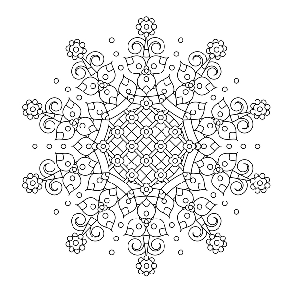 Mandala decorative pattern drawn vector material 02