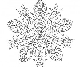 Mandala decorative pattern drawn vector material 03