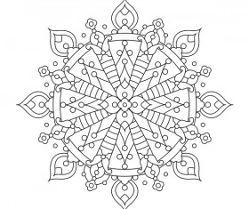Mandala decorative pattern drawn vector material 04