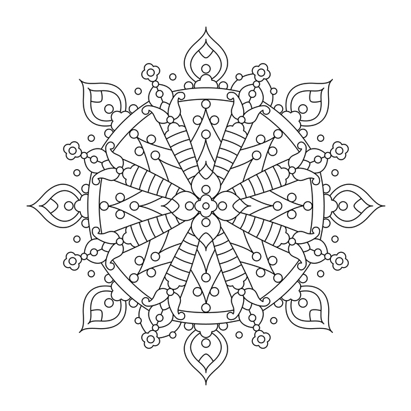 Mandala decorative pattern drawn vector material 04