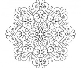 Mandala decorative pattern drawn vector material 05