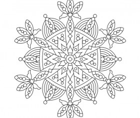 Mandala decorative pattern drawn vector material 06